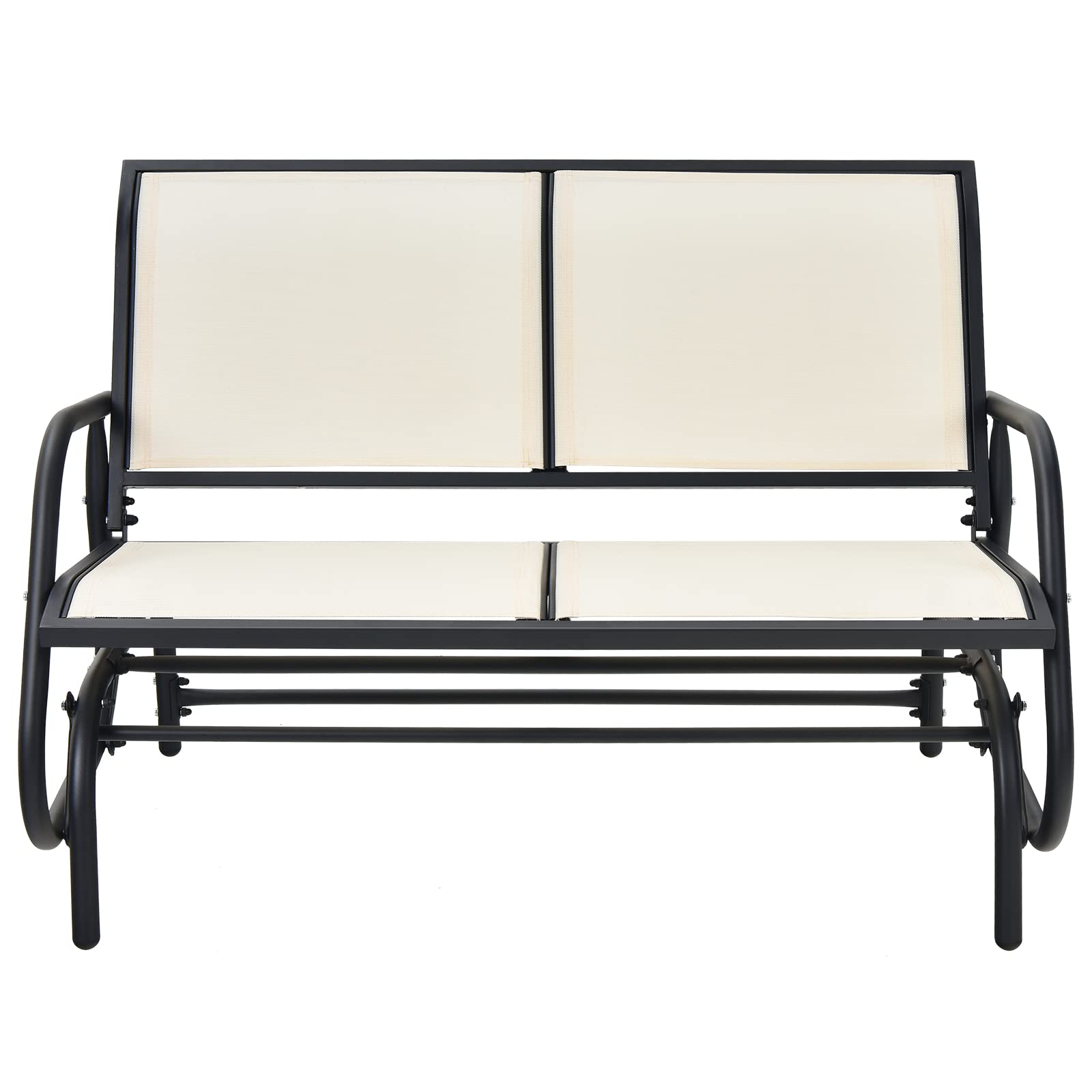 2-Person Patio Glider, Beige - Tangkula